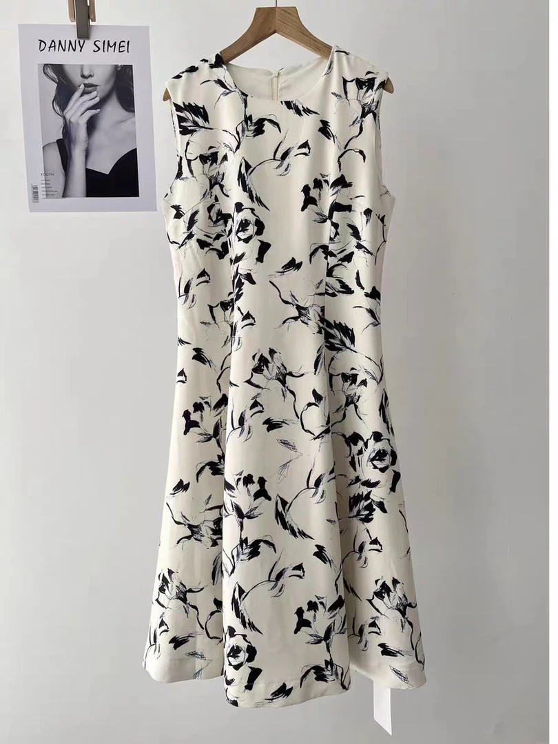 AQY 00097夏季新款水墨国风印花连衣裙