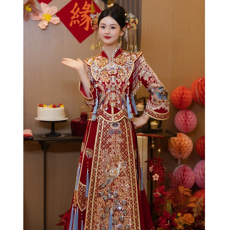 秀禾服婚服2025年新款新娘结婚礼服中式嫁衣敬酒服重工出阁服797