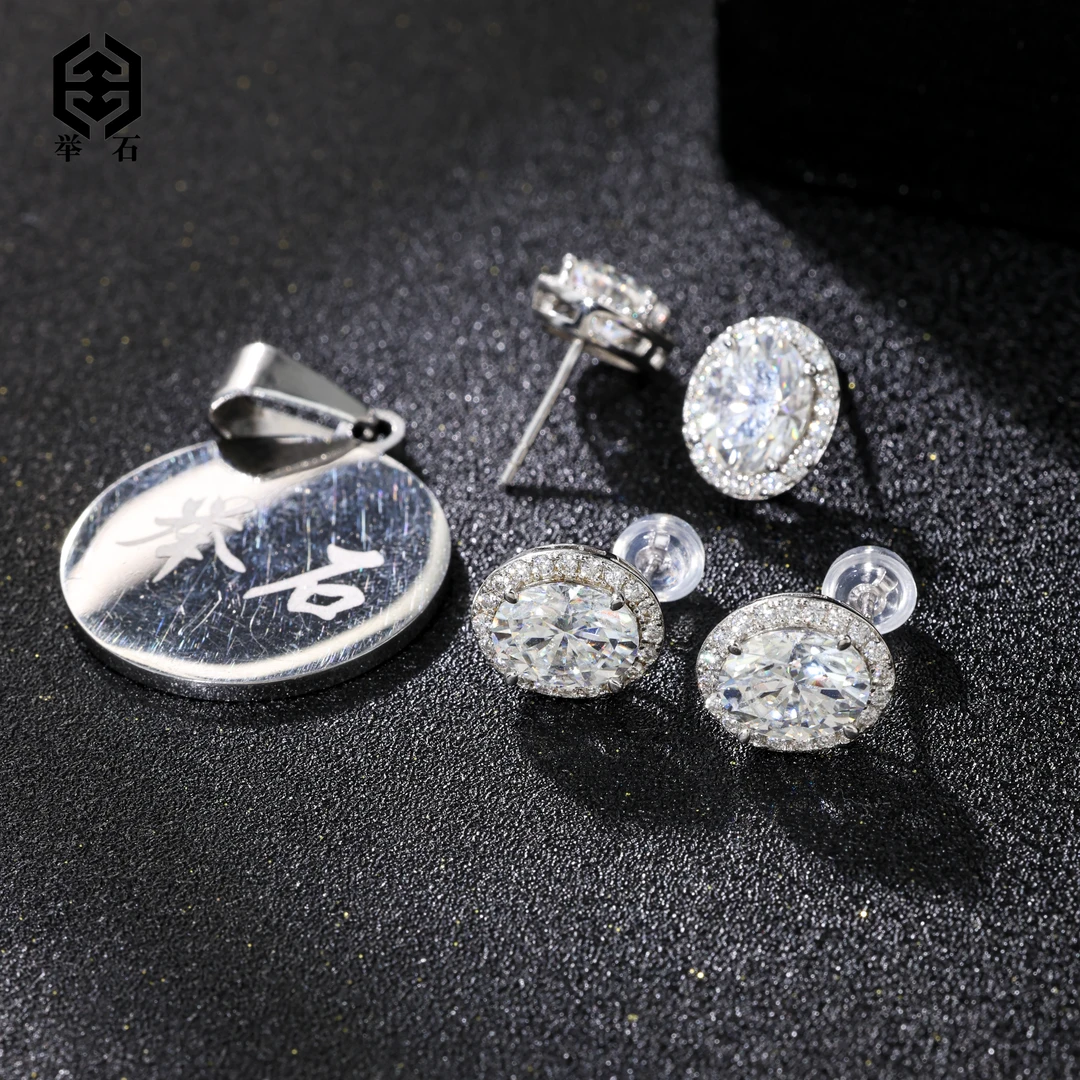 925银莫桑石银制品 【举石】X09-9819-127莫桑钻耳饰（一对多样性）W