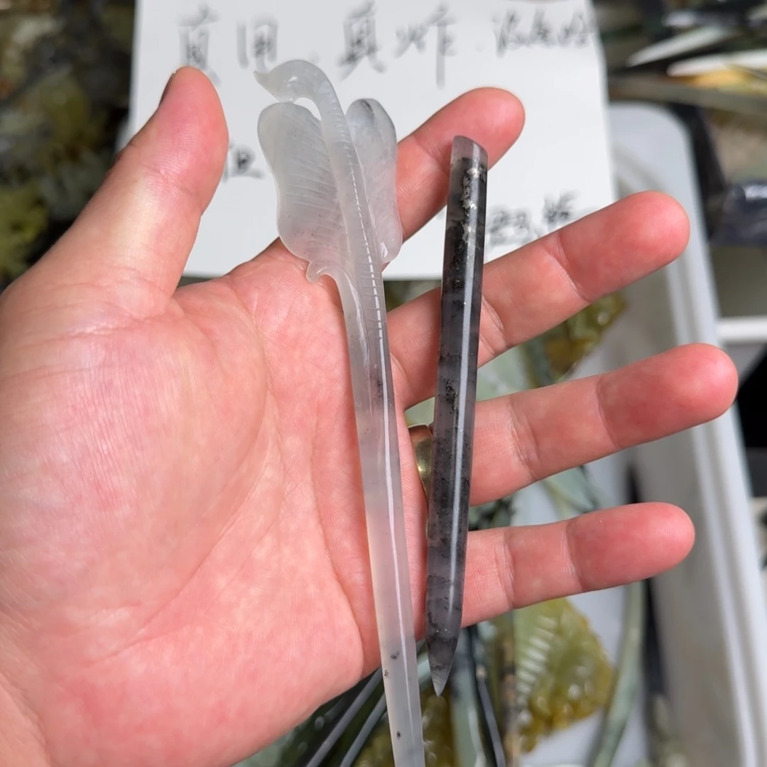 未镶嵌蛇纹石玉发饰