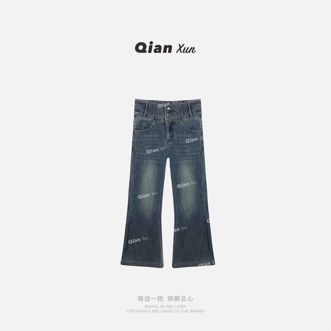 「沙漏腰」加绒牛仔裤预QXD5NZK8636A