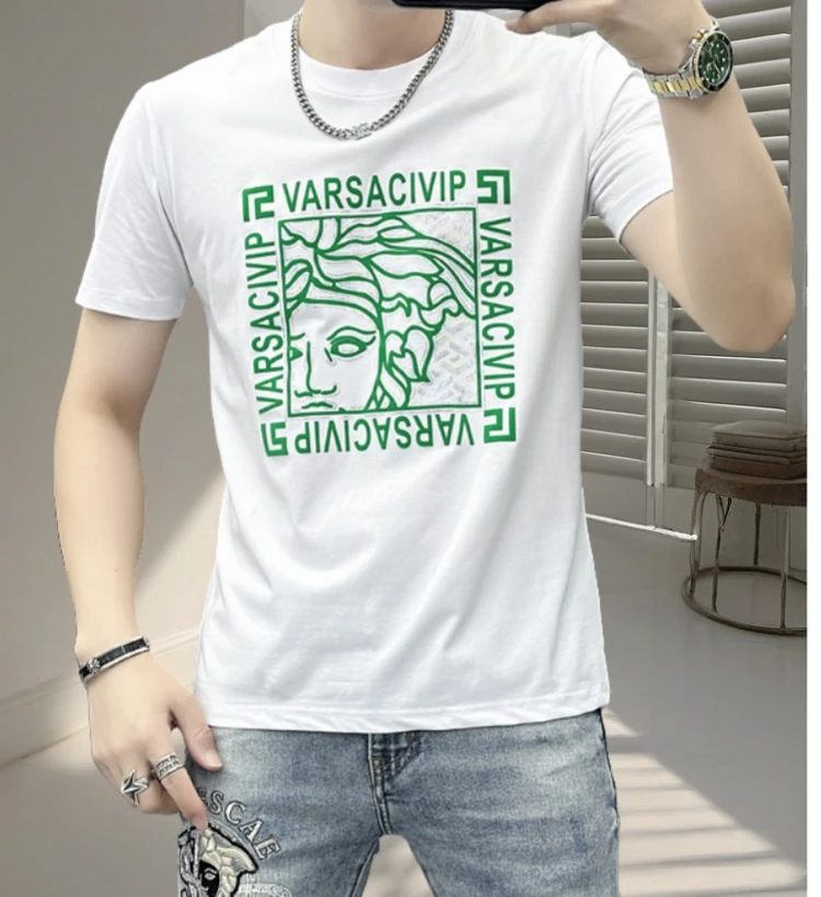 新款潮牌男士短袖百搭休闲个性修身T恤半袖上衣