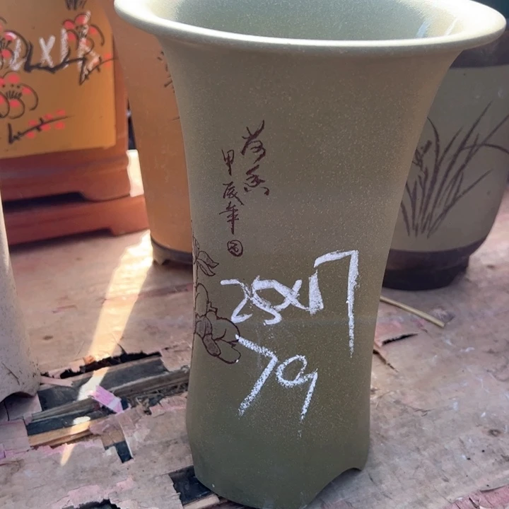红陶紫砂兰花盆微瑕
