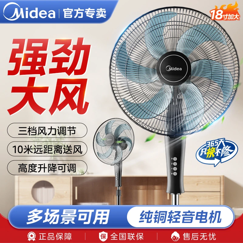 美的工业大风扇牛角扇电风扇强力落地扇大功率工厂商用车间电扇