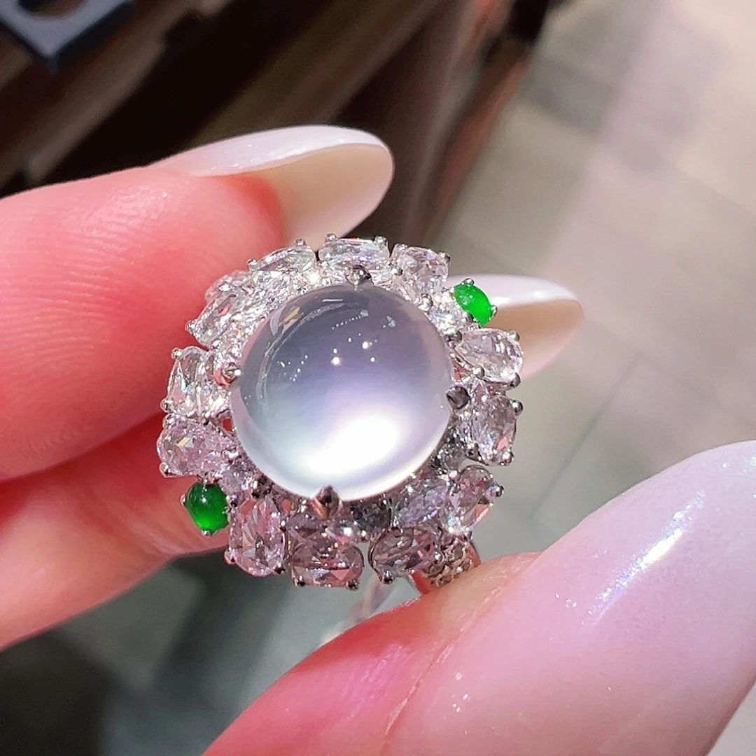 翡翠18K金镶嵌戒指翡翠