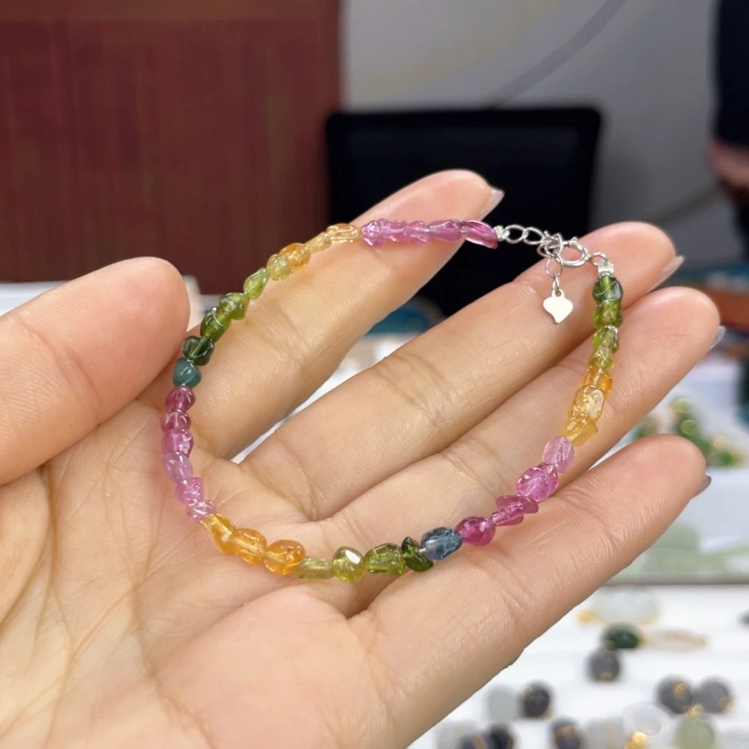 碧玺手链银S925镶嵌碧玺