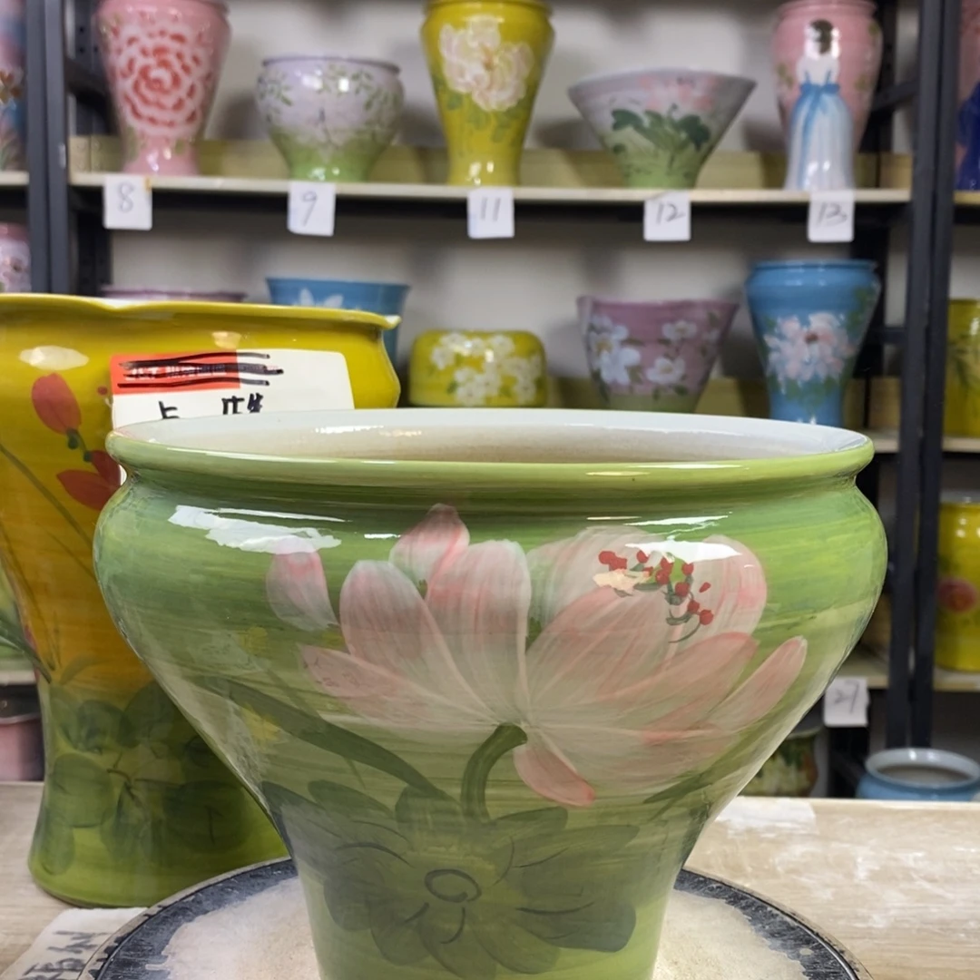景德镇手工手绘陶瓷花盆