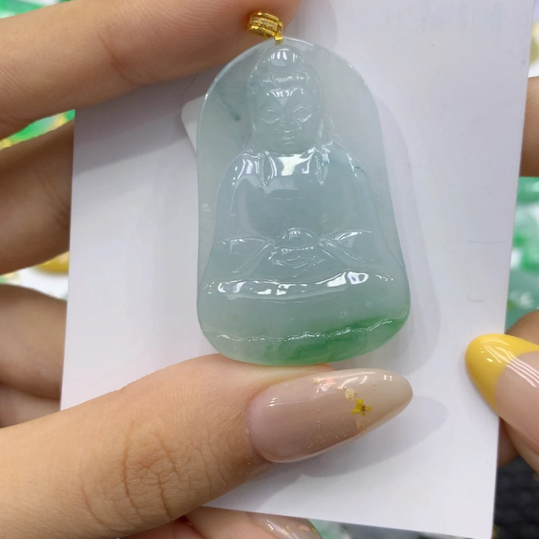 颈饰18K金镶嵌翡翠翡翠