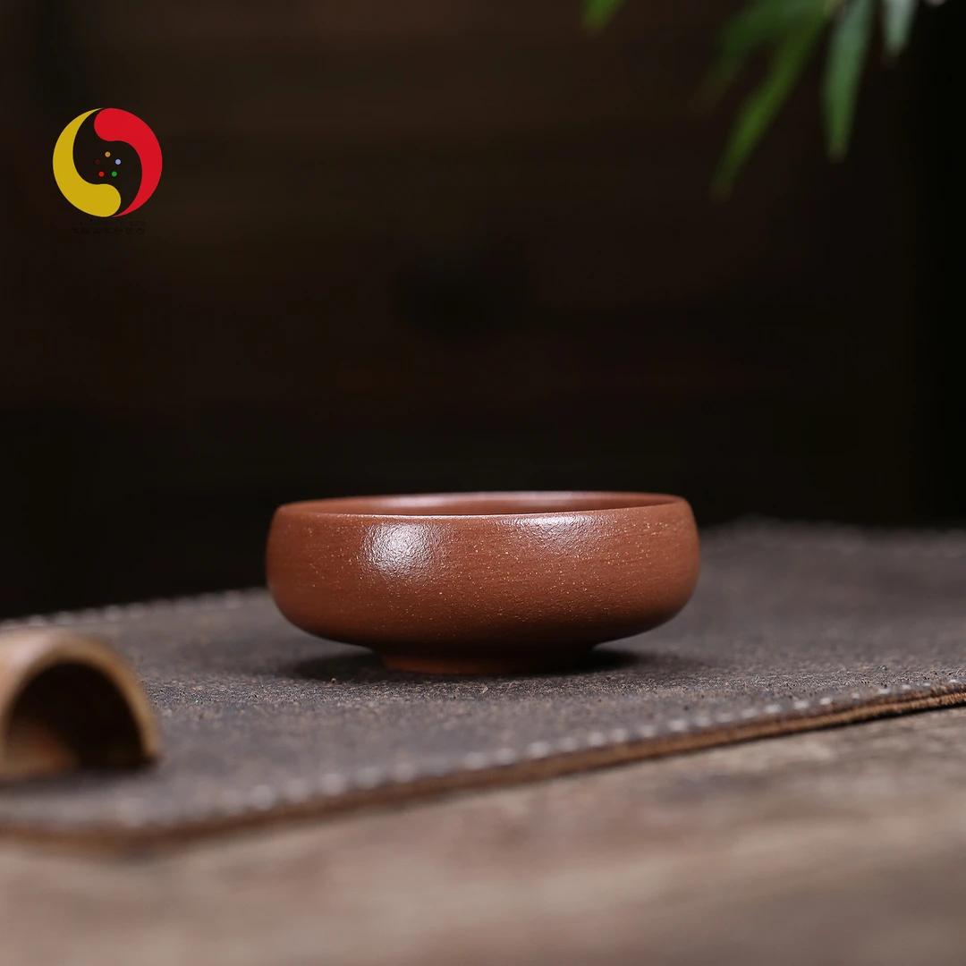 宜兴 扁圆加底碗杯 主人杯 普洱杯 可作笔洗 创意茶玩摆件