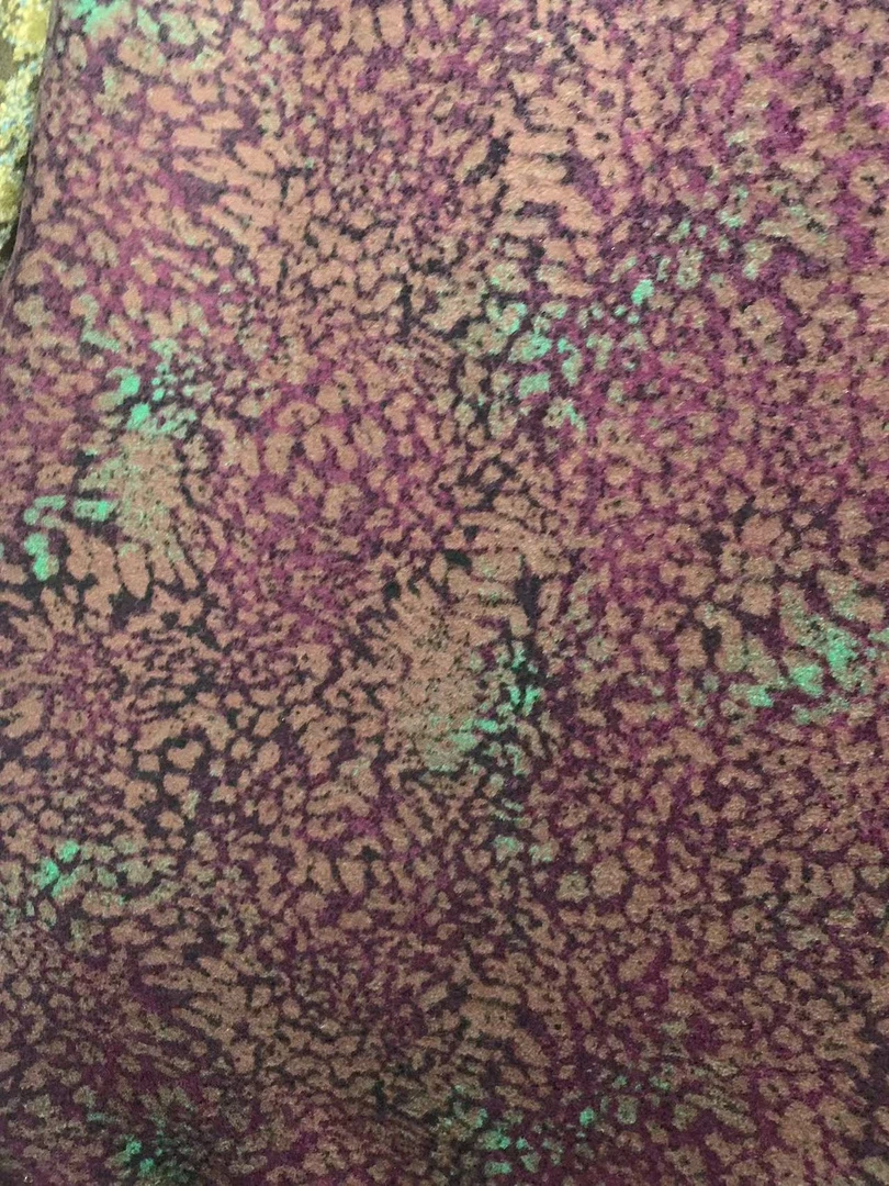 织花奥绒花色 紫绿龟纹