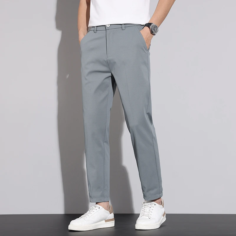 男士休闲裤子男款裤子男士裤子夏季薄款裤子男西裤修身直筒裤子