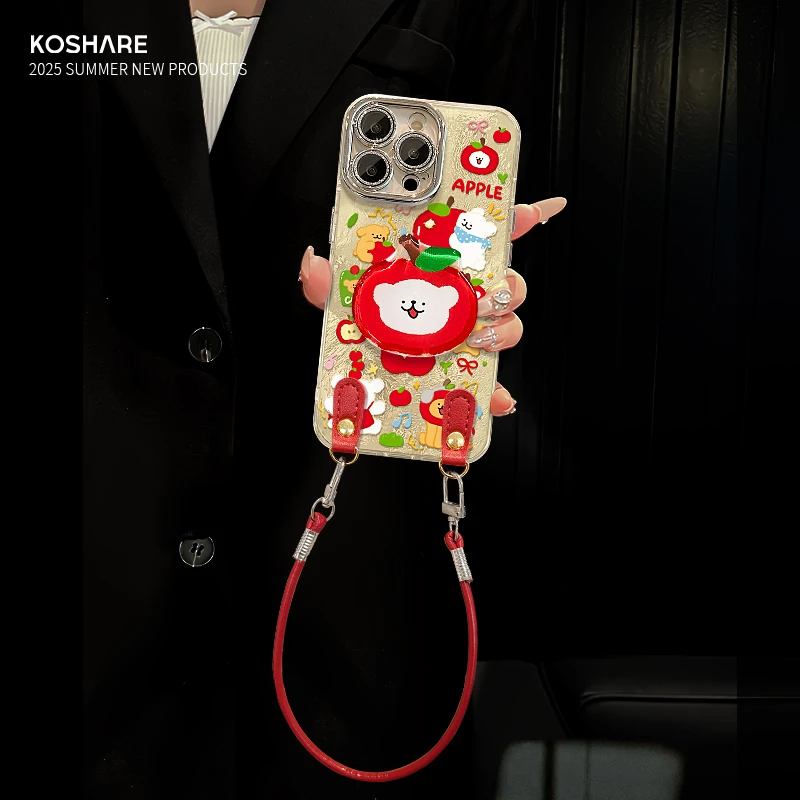 苹果线条小狗适用苹果17vivo华为oppo小米iPhone精孔冰川纹手机壳