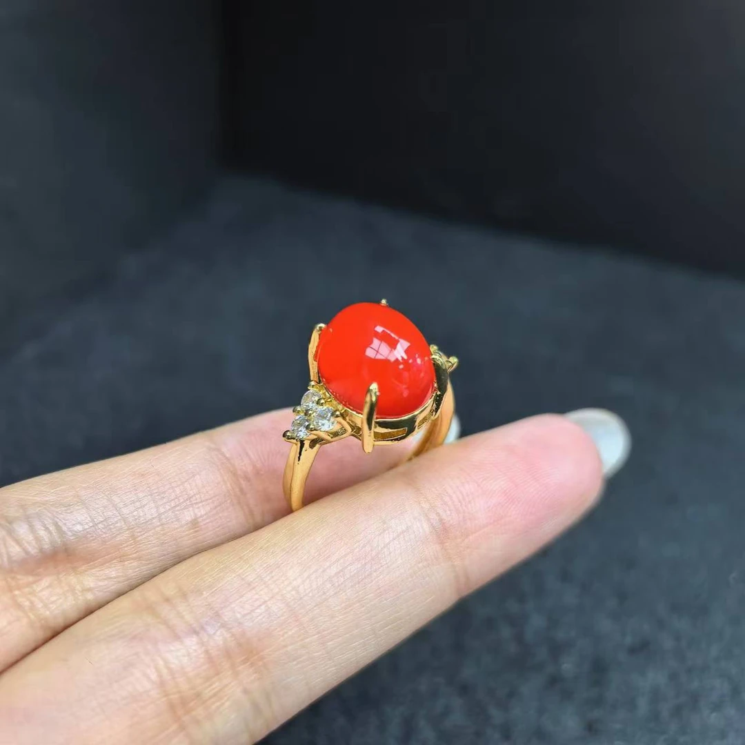 面面来财珠宝ST6271红湖阿卡玛瑙红戒指（开口戒）-送礼佳品