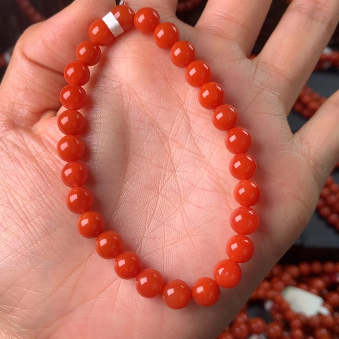 南红玛瑙手链未镶嵌开***天7m手链糖