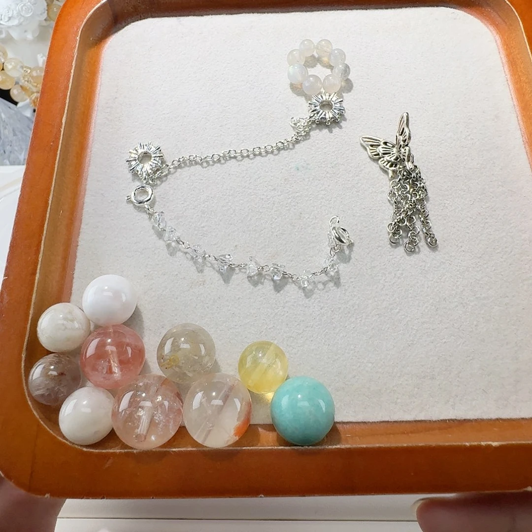 银S925镶嵌手链烟晶