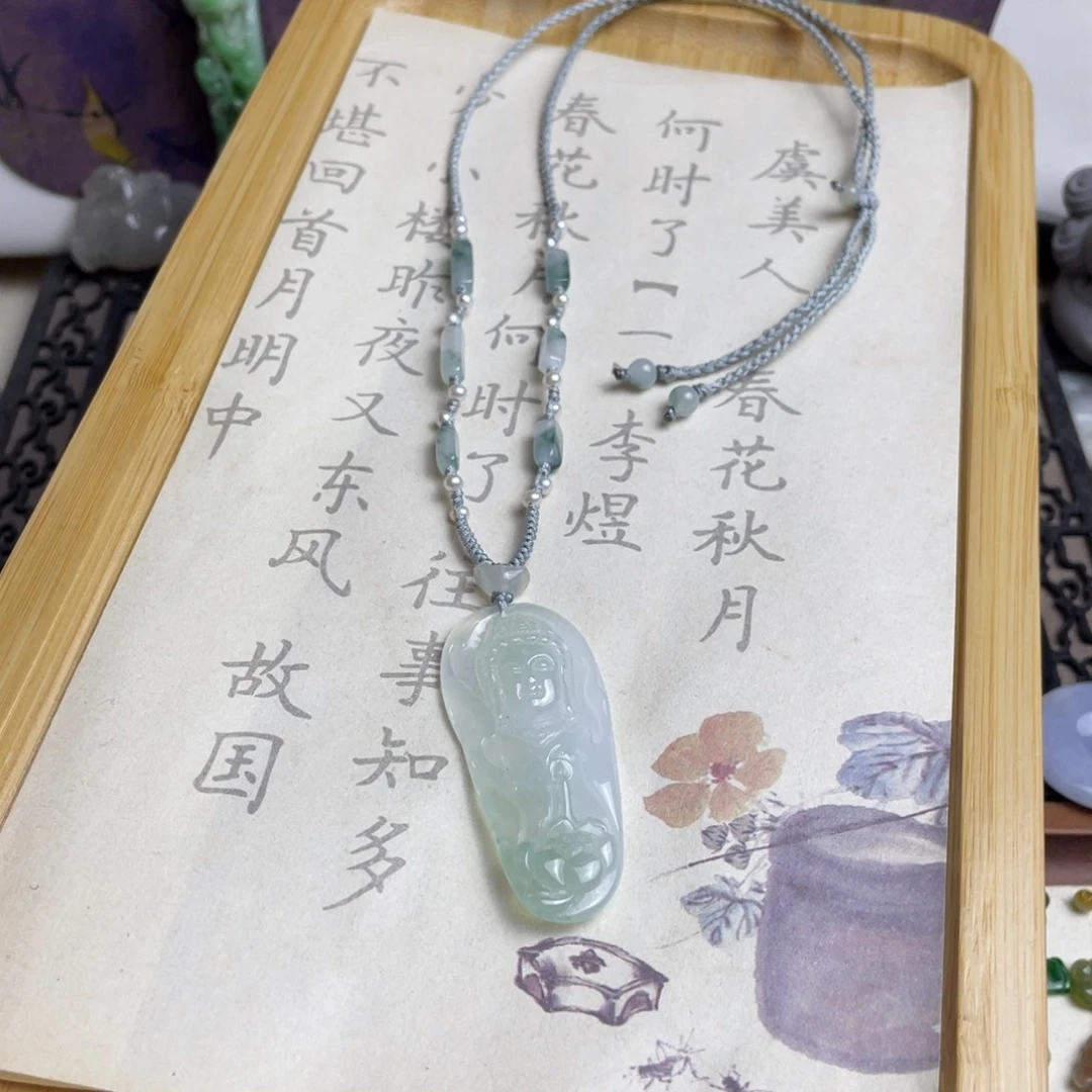 平***洽翡翠未镶嵌挂件设计款项链定制链接