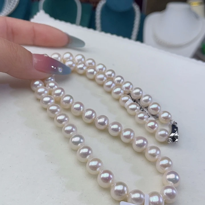 颈饰银S925镶嵌淡水珍珠卡8➕欧若拉极光天女高品