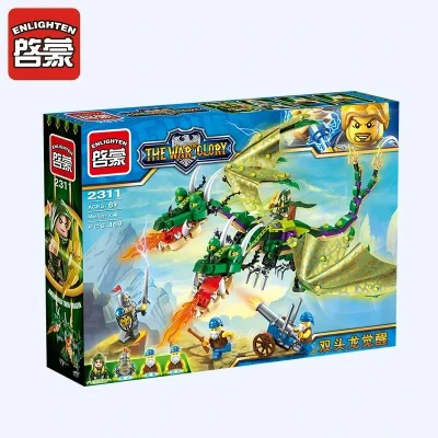 启蒙积木荣耀之战2311双头龙觉醒突击铁匠铺拼装积木益智玩具