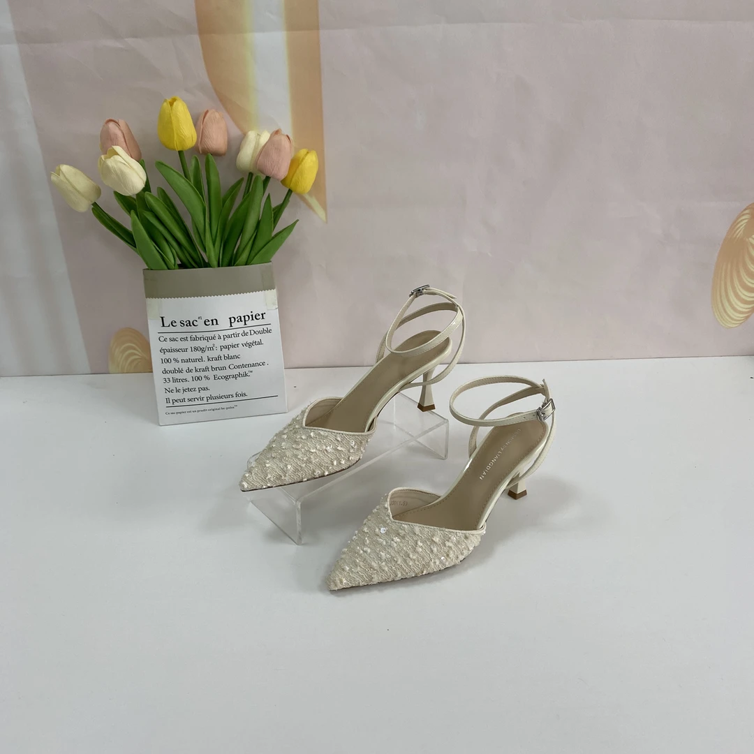 4869夏季新款时尚亮片细跟包头凉鞋F