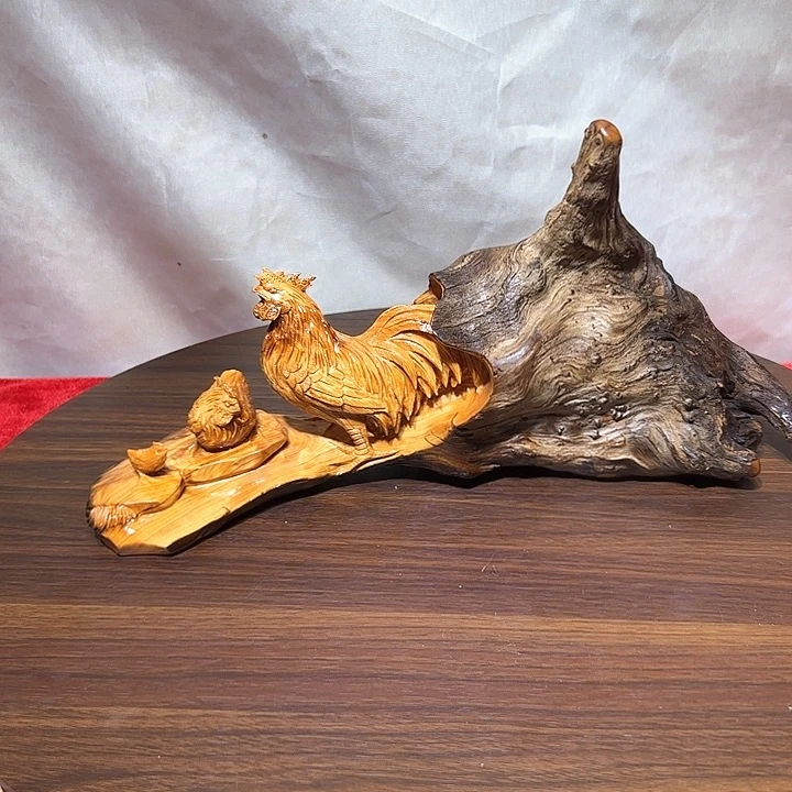 柏木（崖柏）孤**子崖柏手工雕刻全家福