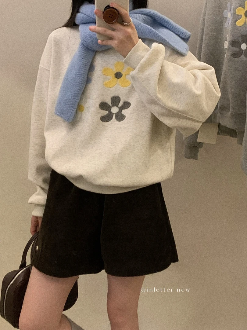 小雏菊韩系气质卫衣