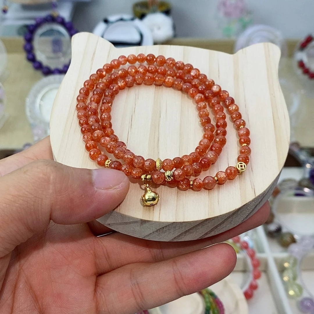 银S925镀金镶嵌手链水晶金太阳手串