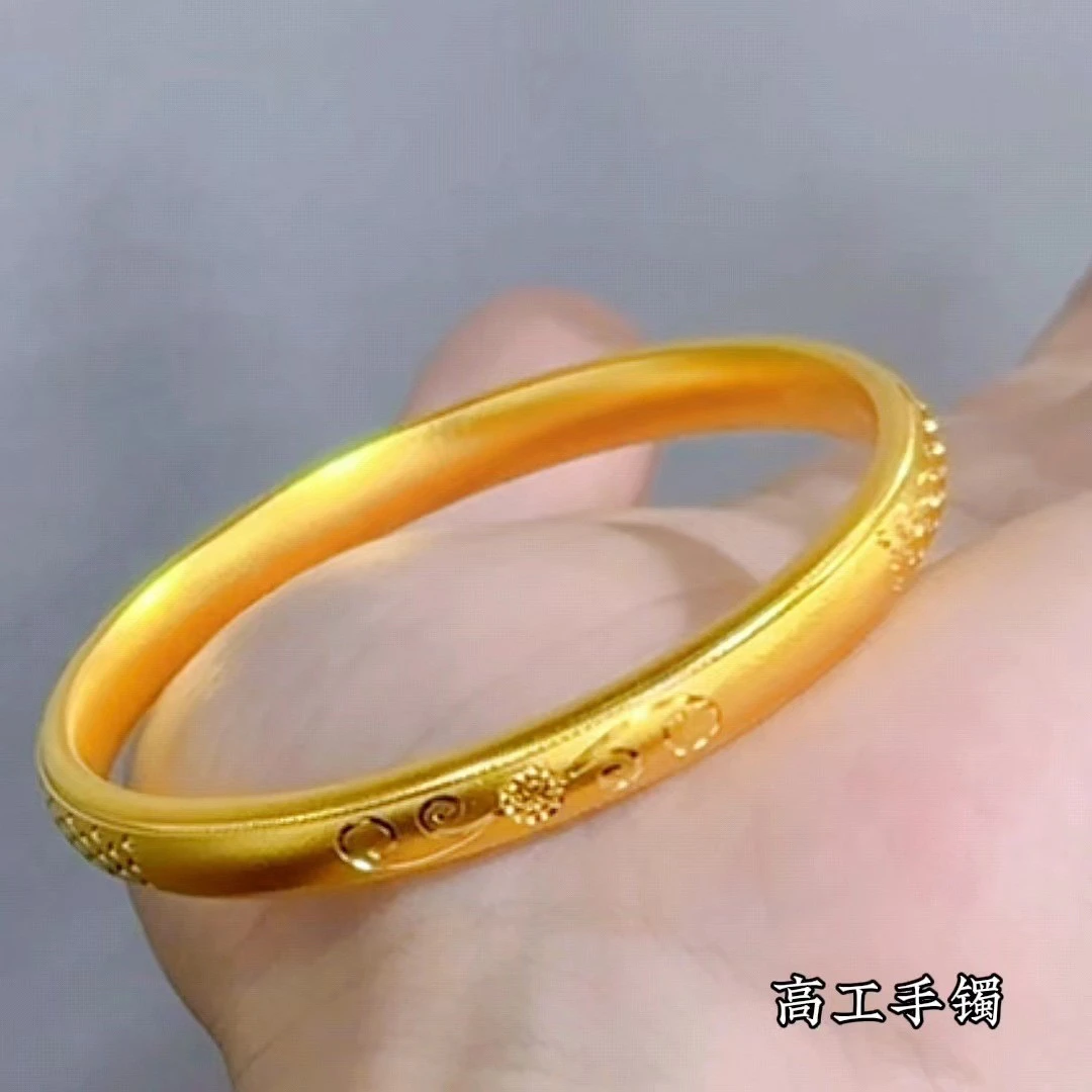 铜合金手镯 【贵妃太阳花CNC手镯】7N雾面女士洋气闭口手镯