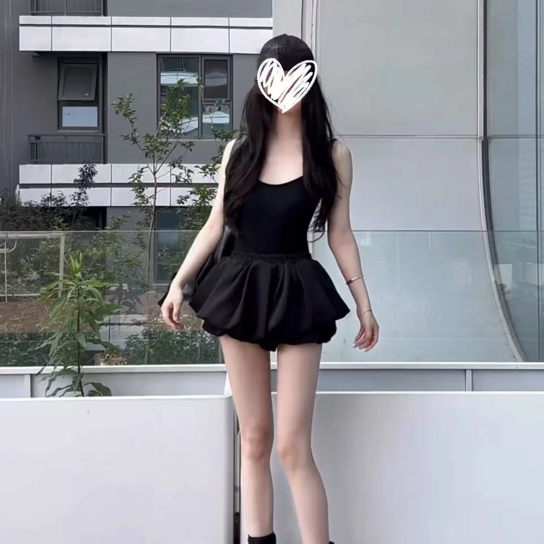 性感辣妹设计感纯欲露背上衣2025夏季新款时尚百搭花苞裙两件套