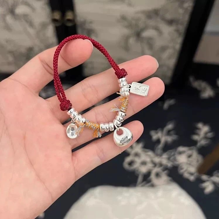 足银手链 纯银手链大满贯平安小胖福纯银饰品银饰diy