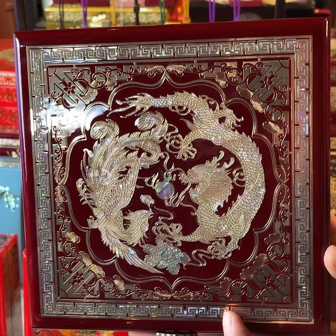 19方铜丝龙凤首饰盒