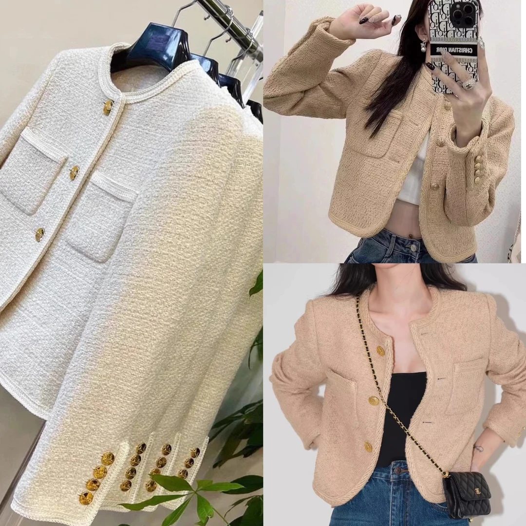 JY新款秋冬纯色休闲舒适小香风外套JY24569