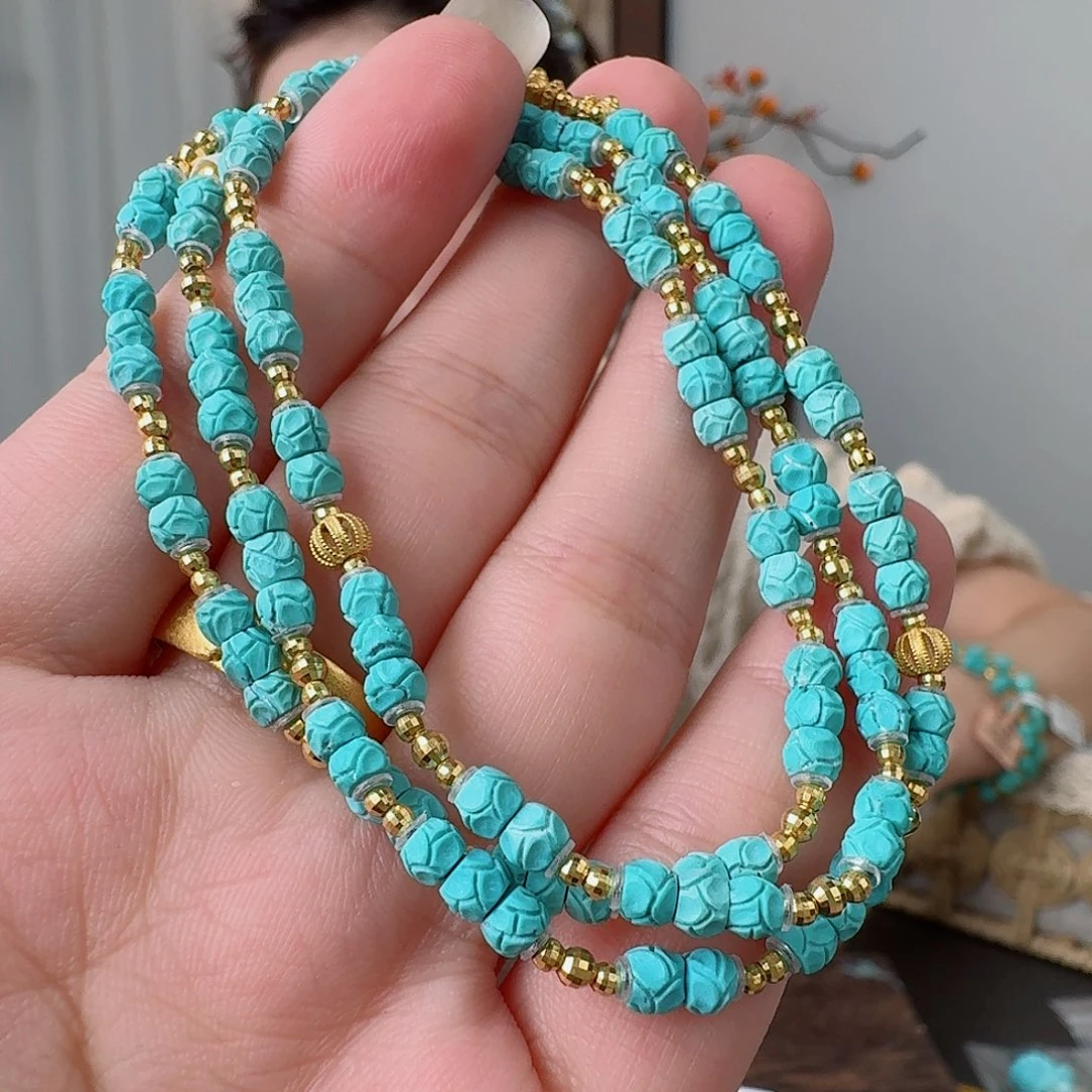 绿松石18K金镶嵌珠宝奇石