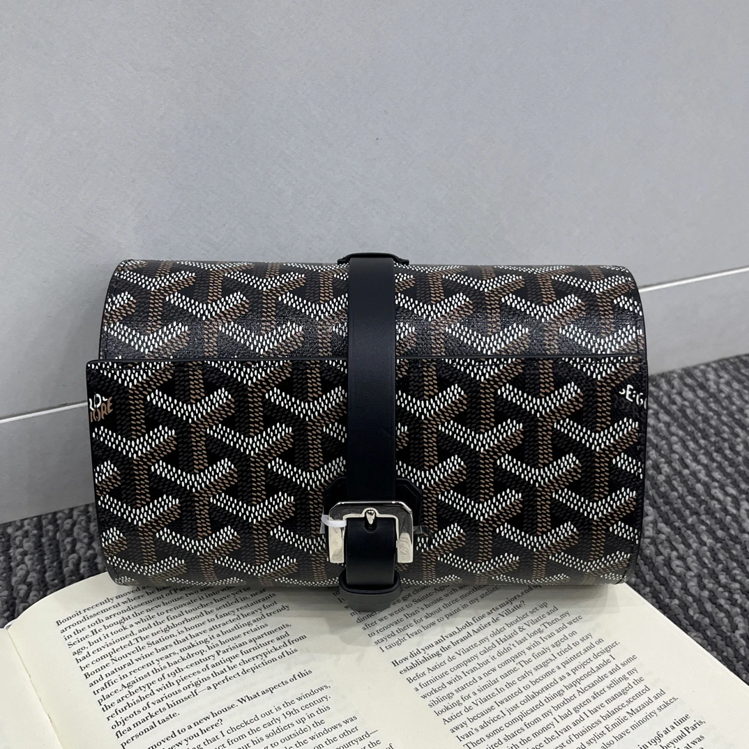 99新 Goyard 手表首饰包 棕色老花