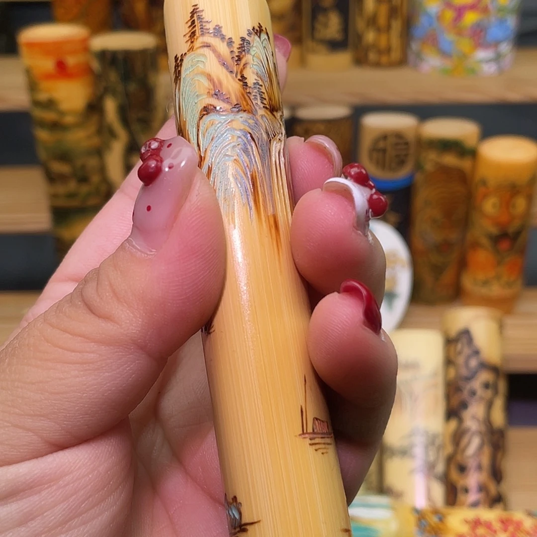 锦****实心竹手工作品山水