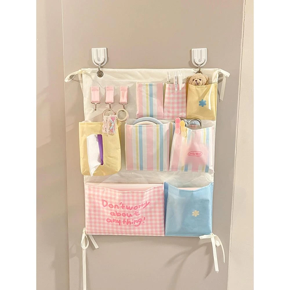 布艺收纳挂袋宿舍好物床边床头挂墙收纳袋悬挂式门后壁挂置物袋
