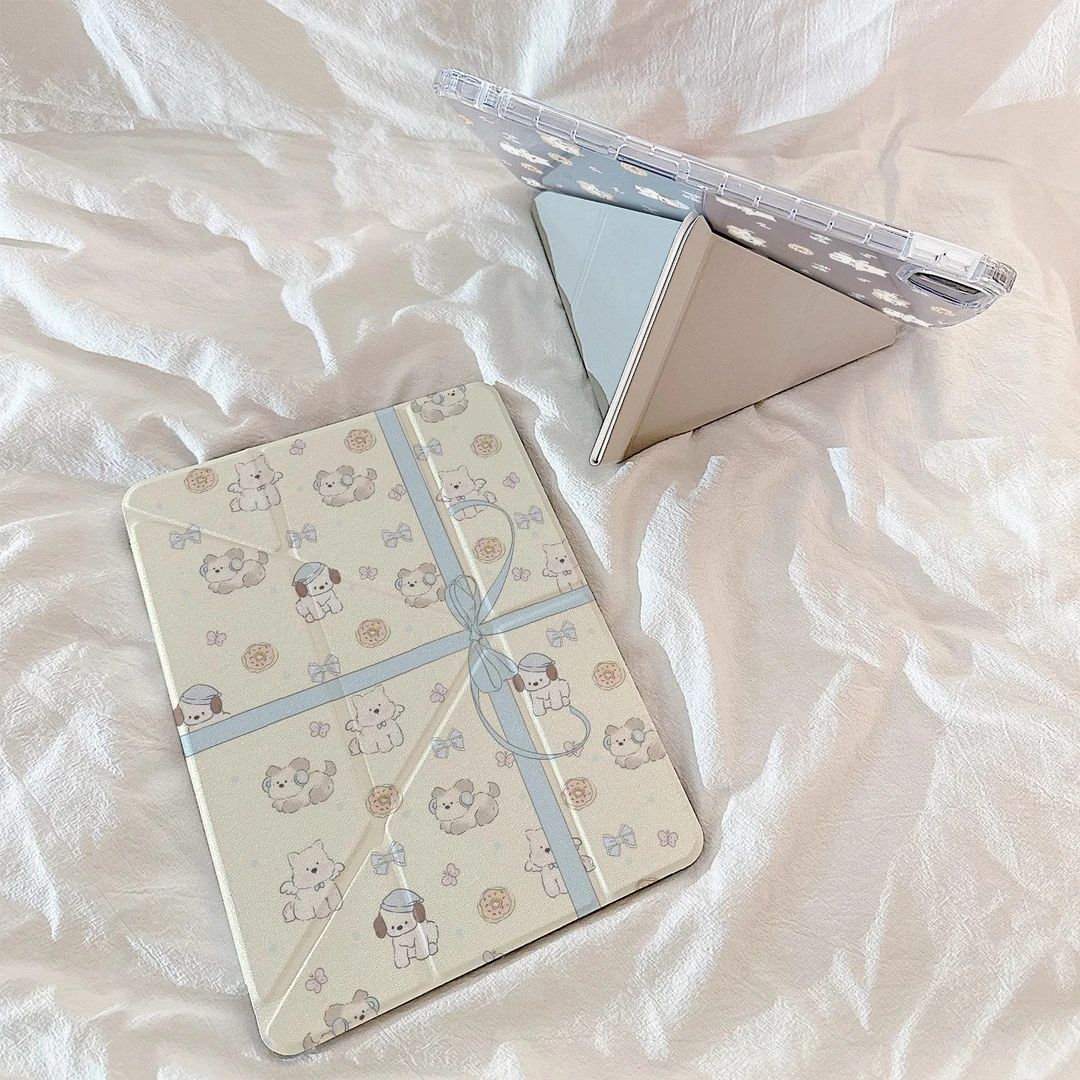丝带西高地狗适用苹果iPadAir7保护套13寸air6平板壳11寸air5笔槽