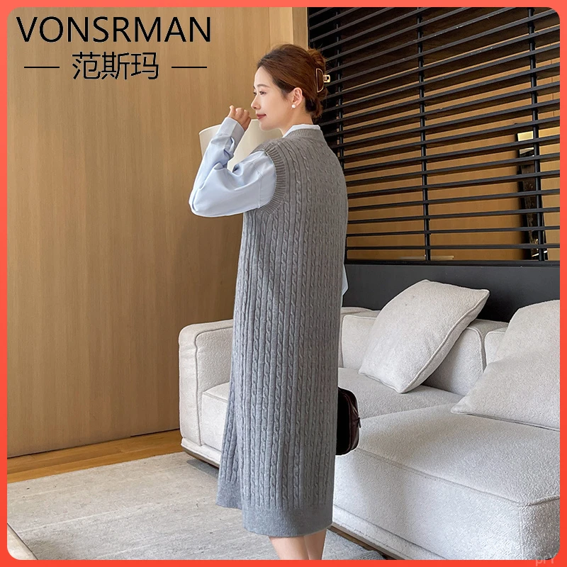 孕妇裙子2025春秋季宽松温柔套装时尚宽松针织连衣裙女春款两件套