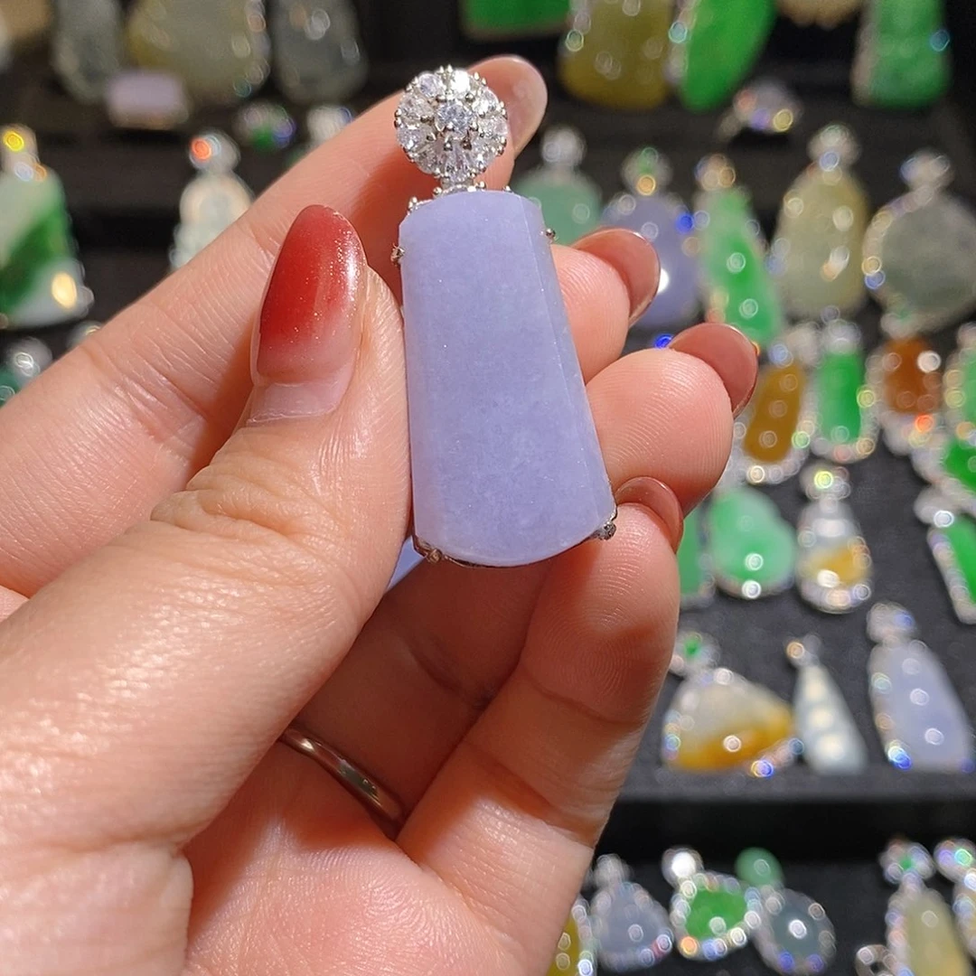 颈饰银S925镶嵌翡翠天然翡翠