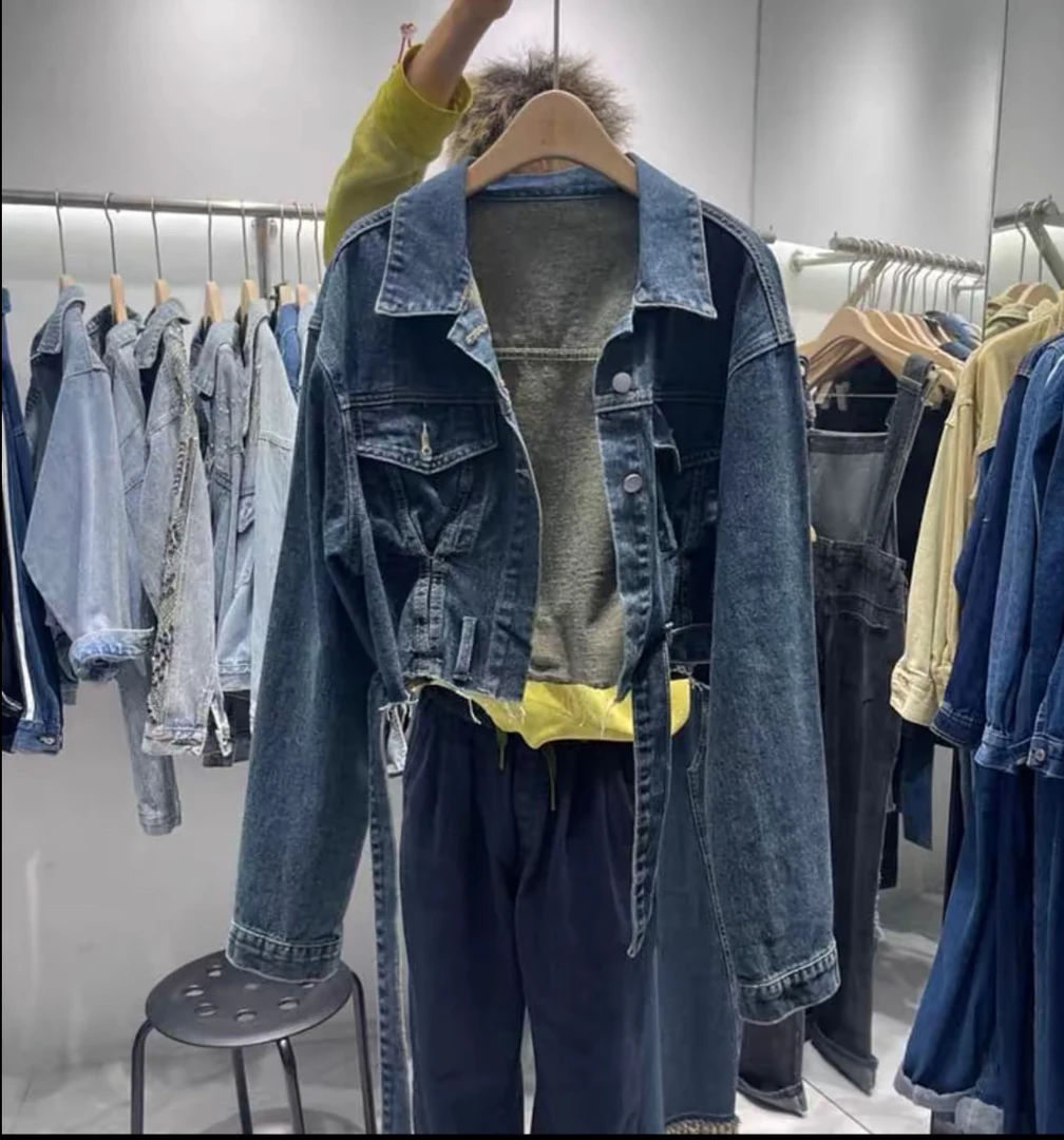01（主播同款外套）短款牛仔百搭气质时尚复古原宿风