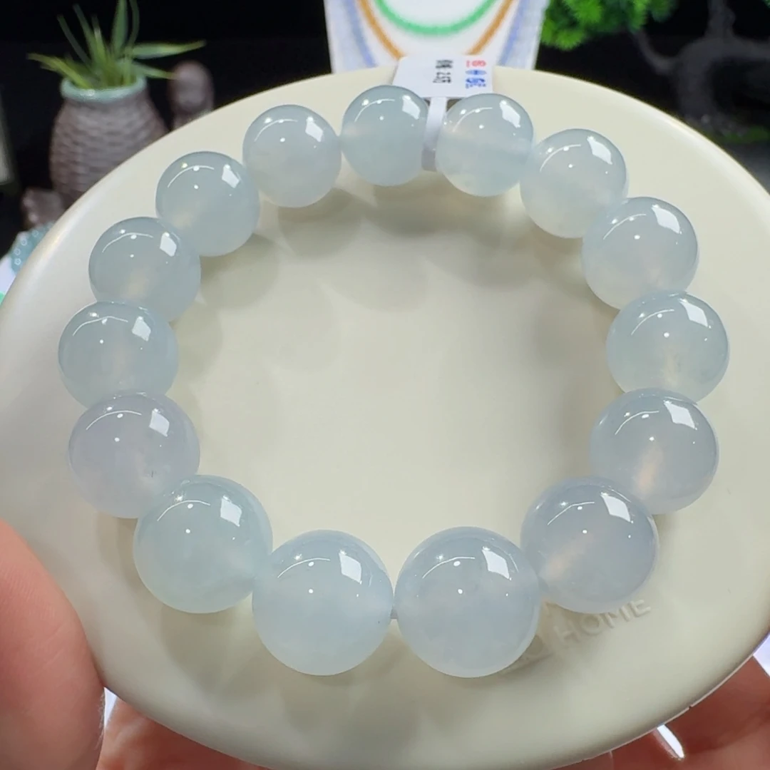 翡翠未镶嵌手链霸气十足！大卡冰川蓝单圈14mm左右