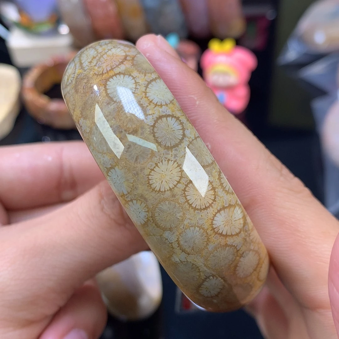 【闪购商品】颈饰未镶嵌硅化珊瑚（珊瑚玉）73号56.4圈双面皮花