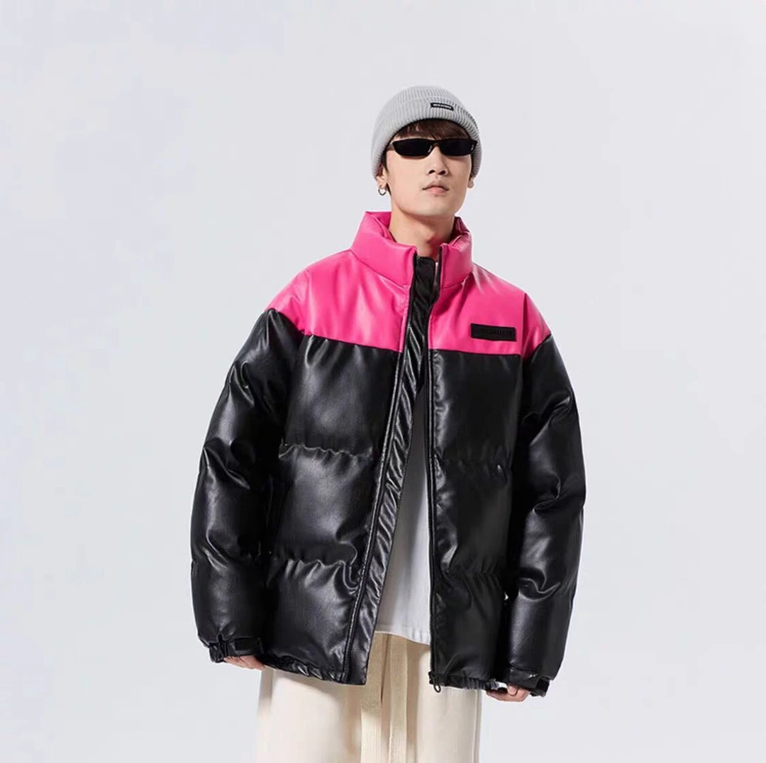 【7号潮品】微瑕拉链立领棉服拼色保暖冬季百搭休闲面包服男士短款