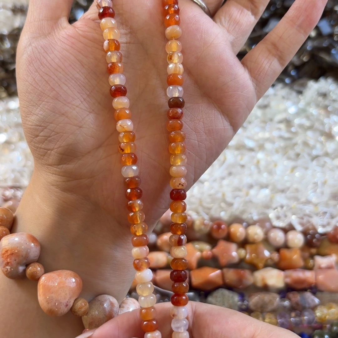 玛瑙/玉髓未镶嵌珠宝半成品玛瑙算盘钻切卡6