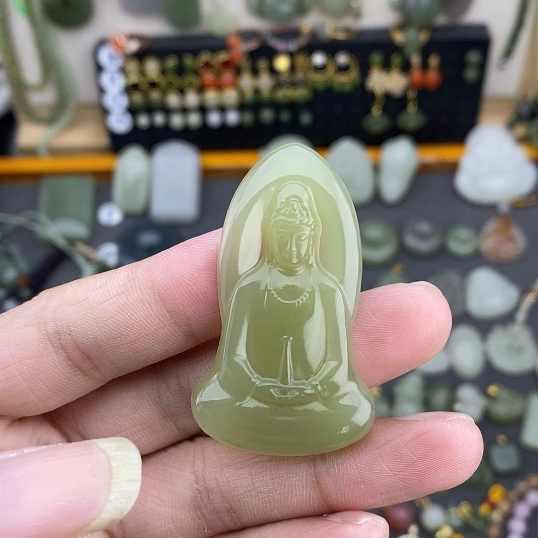 和田玉未镶嵌吊坠(不含链)