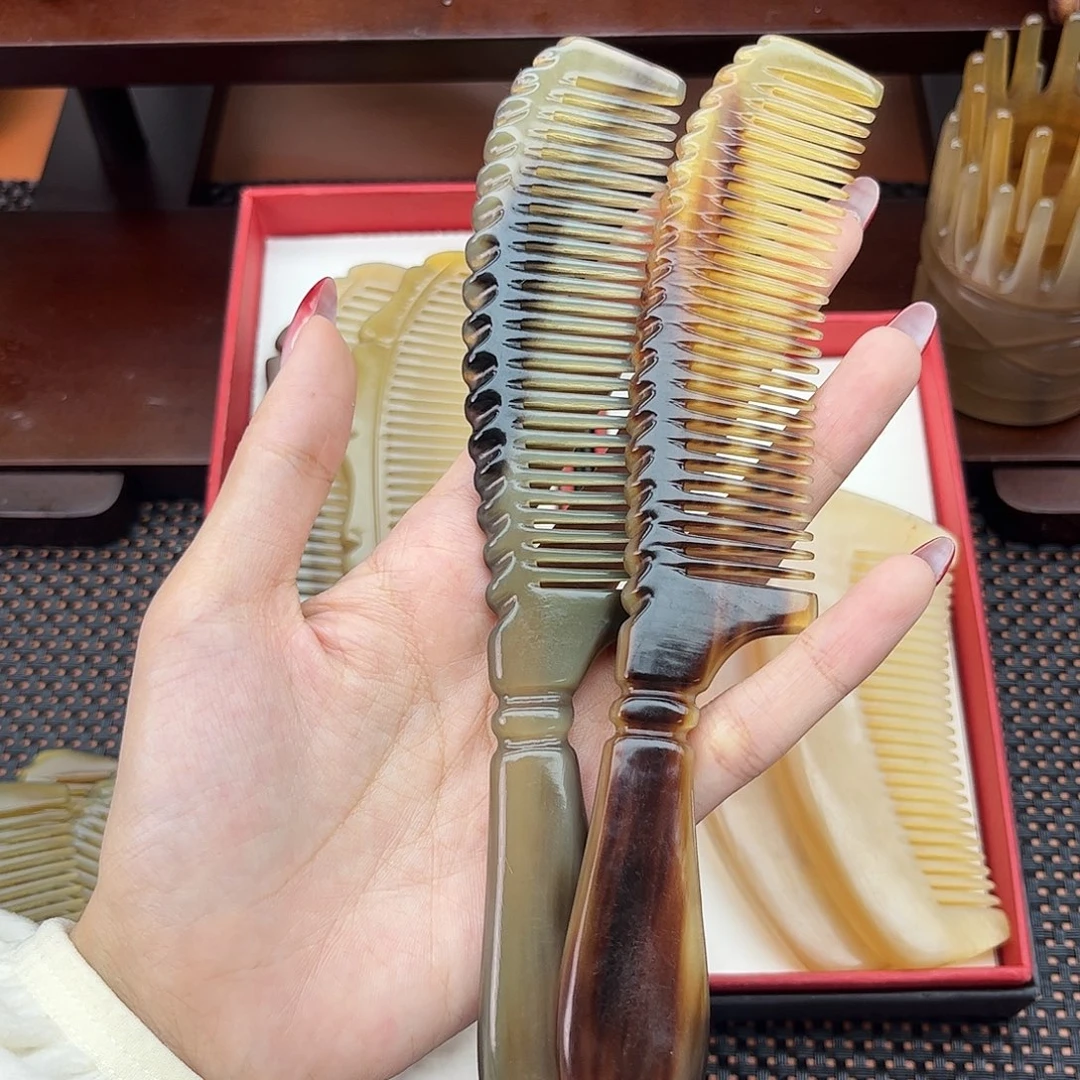 手工制作纯牛角梳子