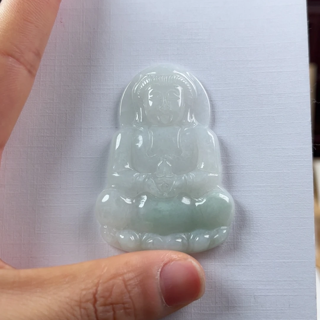 平***乐翡翠未镶嵌颈饰观音