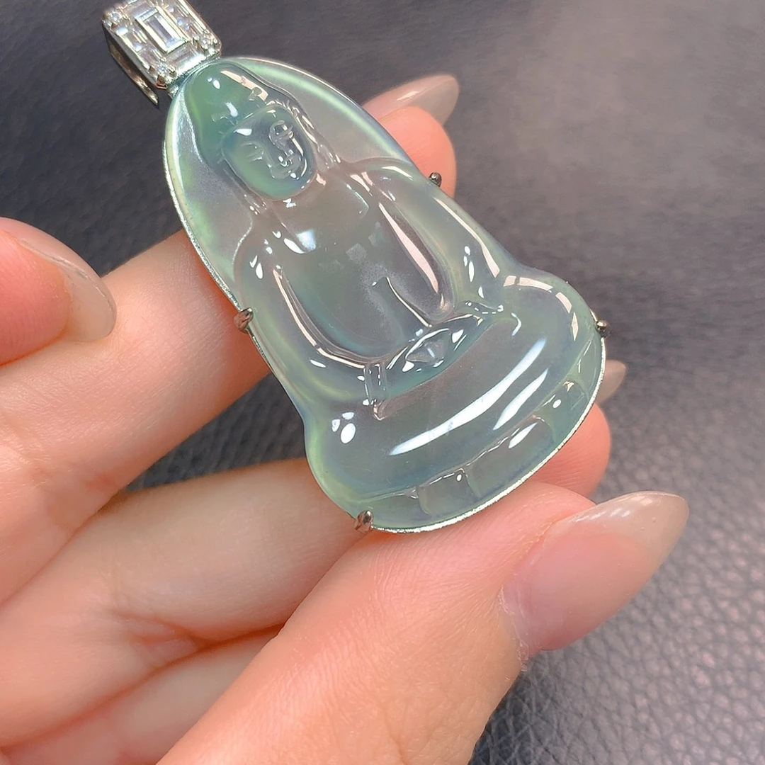 翡翠未镶嵌吊坠(不含链)观音