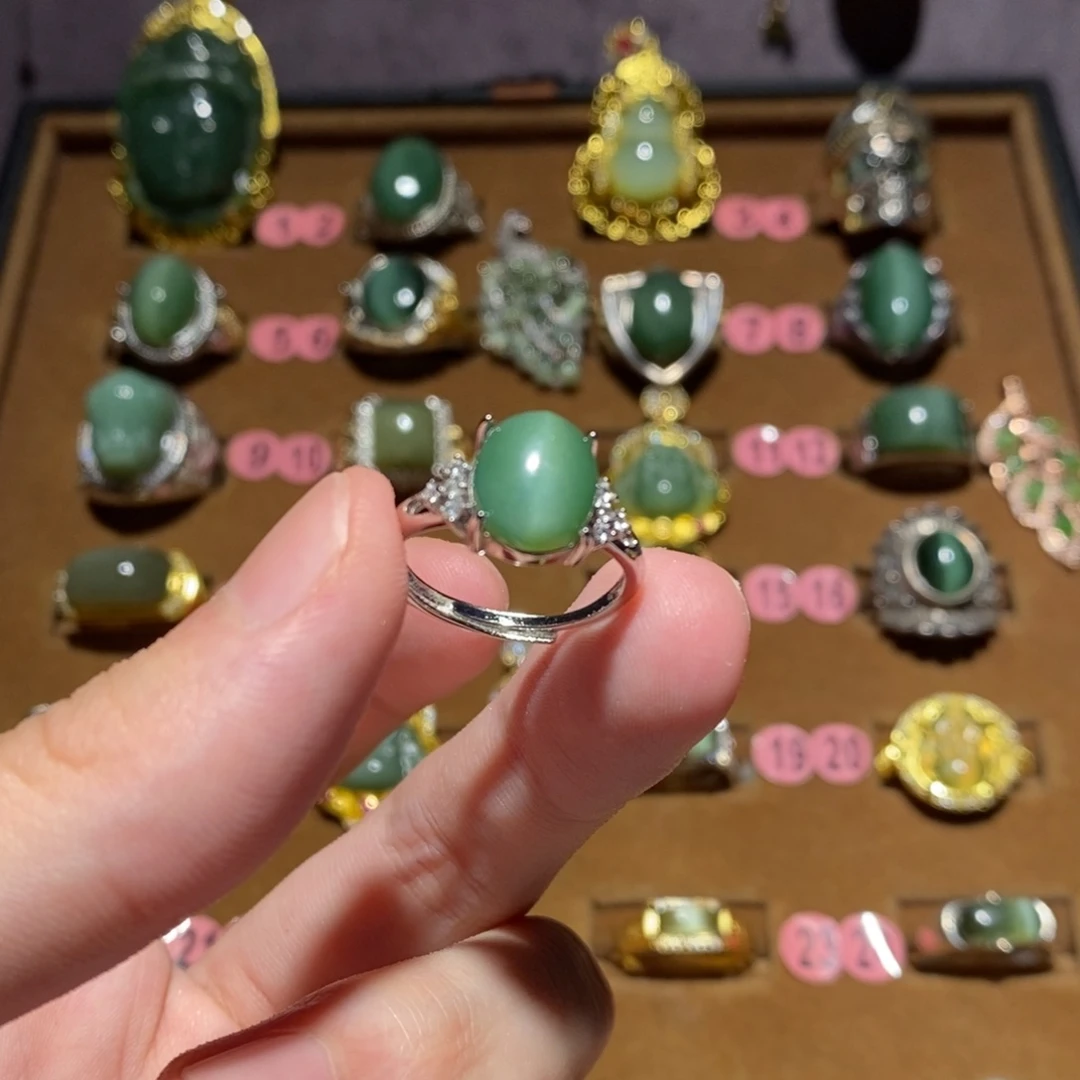 和田玉（碧玉）未镶嵌戒指