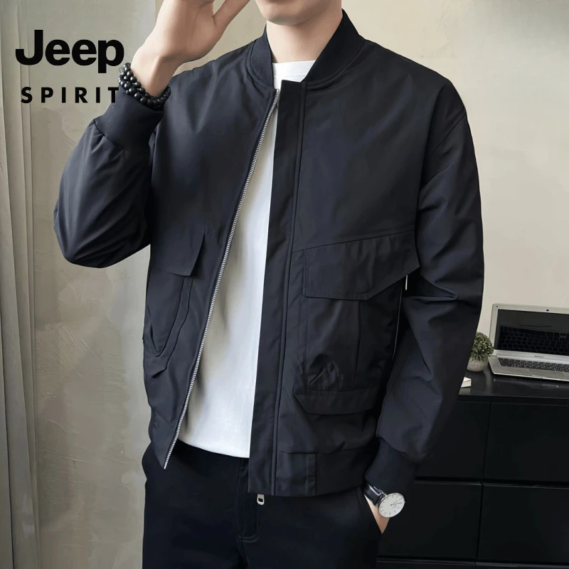 吉普JEEP SPIRIT春季潮牌夹克外套男士春秋季男装时尚新款飞行服