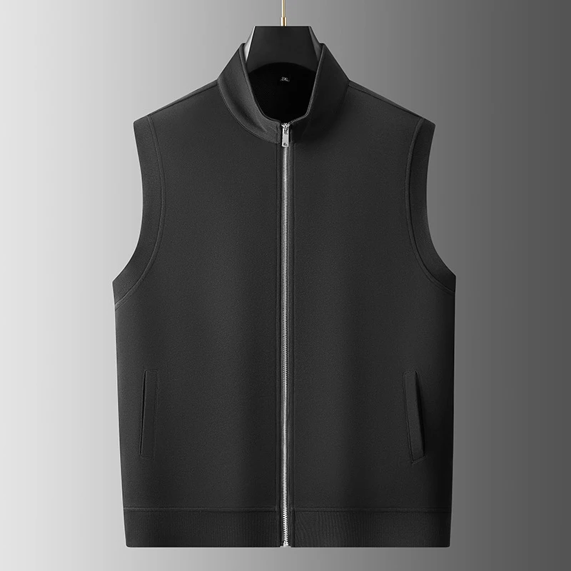 【大码男装】300斤可穿穿秋季新款时尚休闲立领纯棉马甲潮针织背心